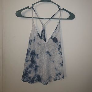 Racer back tye dye transparent tank top